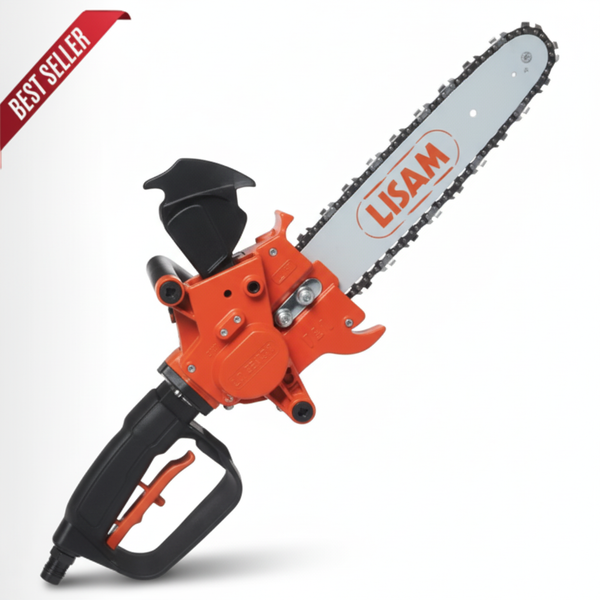 Chainsaw with 'LISAM' branding on a white background