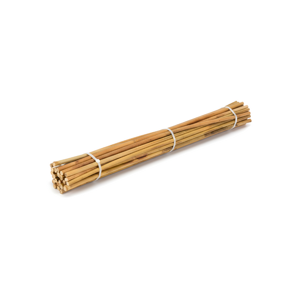 Natural Bamboo Canes (15 Pack) - 1200mm (4ft) Length  - Essential Vertical Support for Tall Vines, Vegetables & Climbers