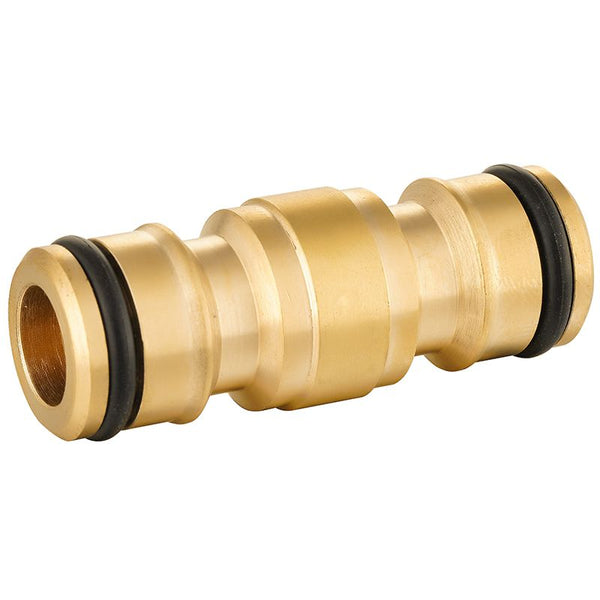 Ryset Brass Coupling - 12mm (1/2”) Solid Brass - Quick Connect Double Ended Adaptor for Hoses