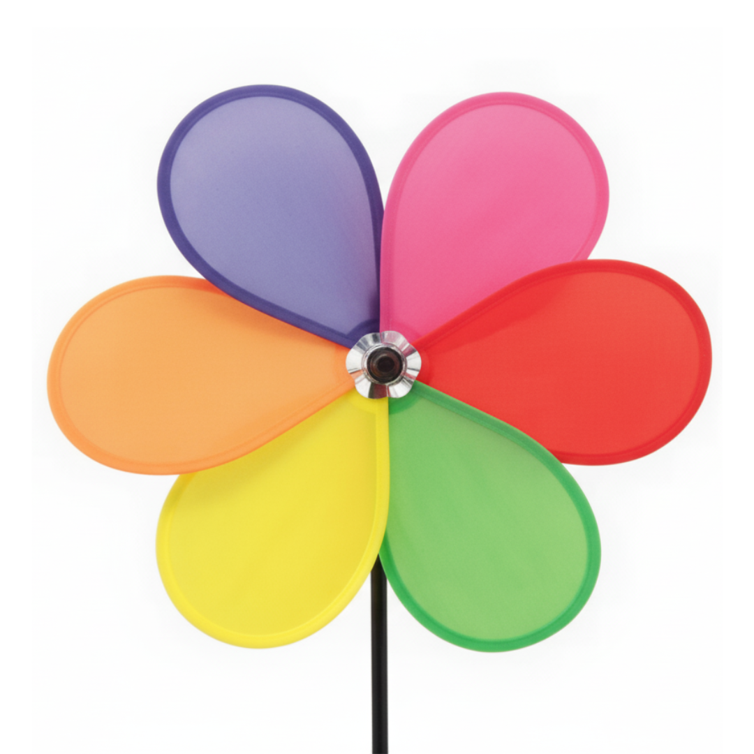 MuIti Color Windmill Stake- 48-Inch Height - Eye-Catching Rotating Gar