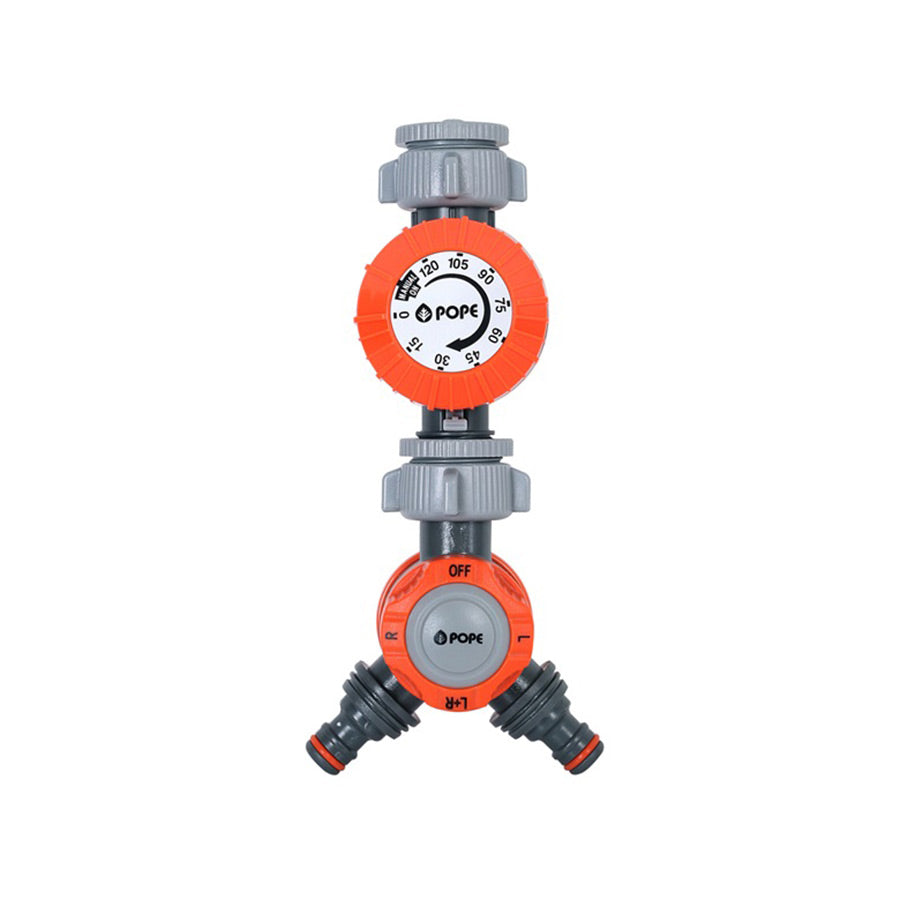 6 x Pope 2-Hour Mechanical Tap Timer with 2-Way Outlet – Integrated Ir
