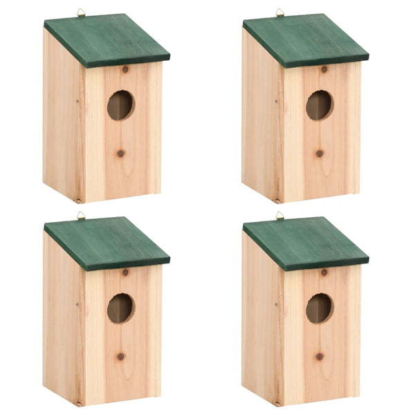 Bird House Nesting Box Wood 4 Pcs