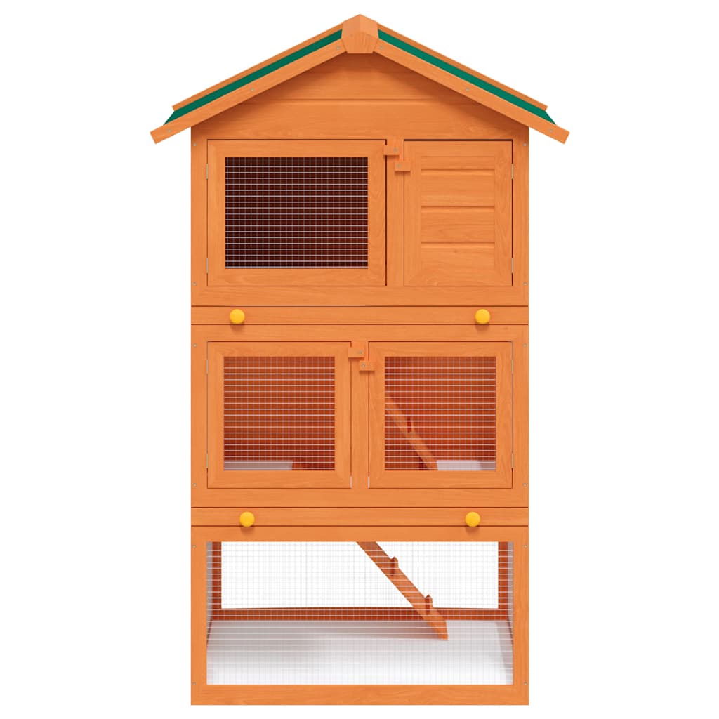 Vertical Rabbit House Deluxe 3-Tier Outdoor Rabbit Hutch – 160 cm Vertical Pine Wood Habitat