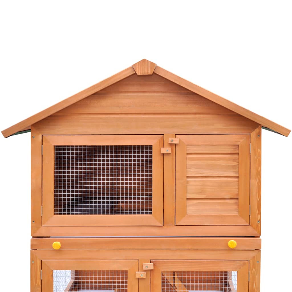 Vertical Rabbit House Deluxe 3-Tier Outdoor Rabbit Hutch – 160 cm Vertical Pine Wood Habitat