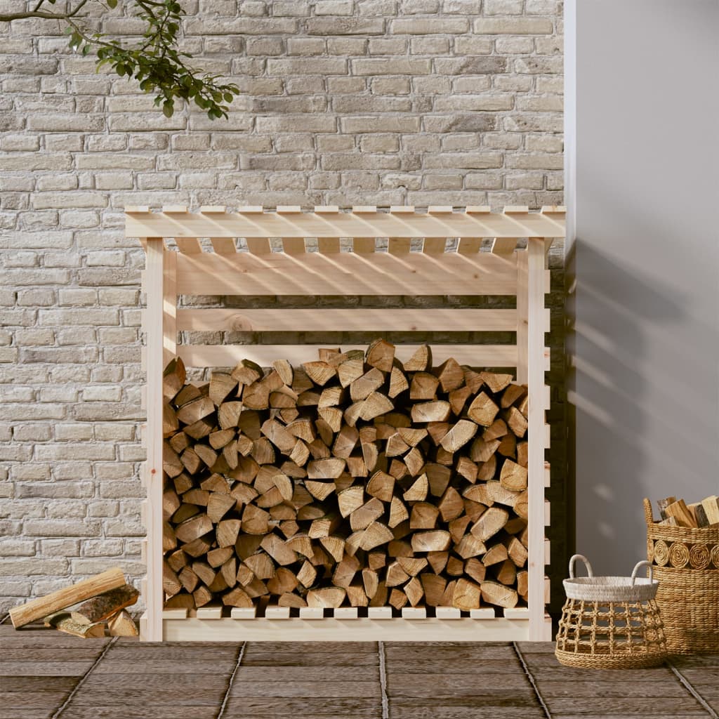 Rustic Pine Wood Log Store – Heavy Duty Firewood Storage Rack (1.1m)
