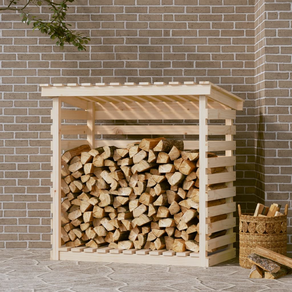 Rustic Pine Wood Log Store – Heavy Duty Firewood Storage Rack (1.1m)