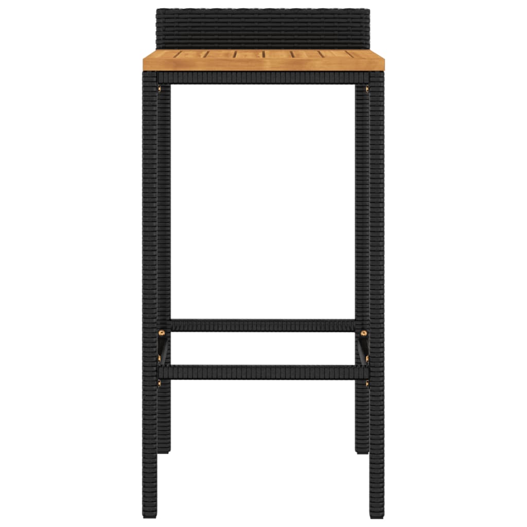 Mixed-Material Bar Stools – Poly Rattan & Solid Acacia Wood – Modern I