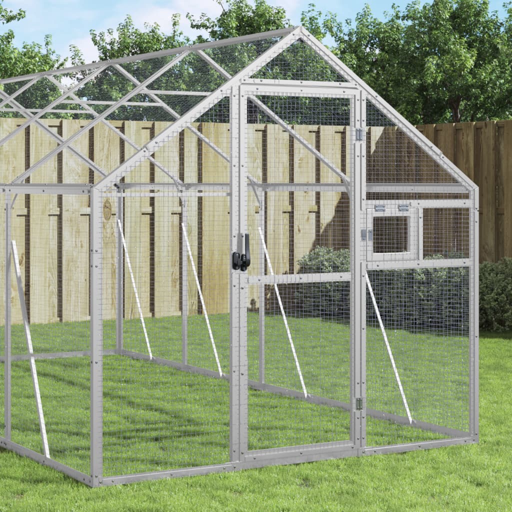 Galvanised Steel Walk-In Aviary with Extension - 1042.5cm Wide - Large