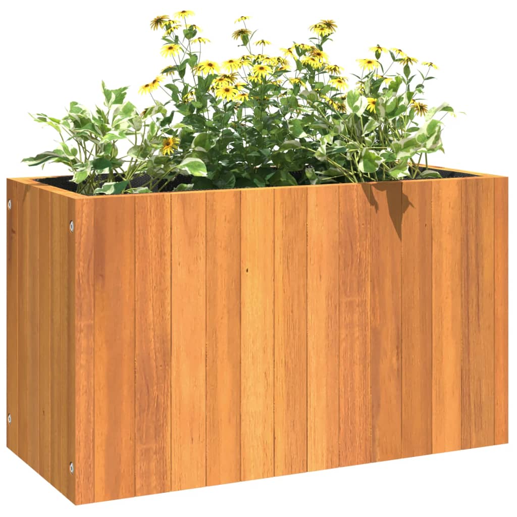 Solid Acacia Wood Garden Planter - 25cm to 90cm High Indoor and Outdoor ...