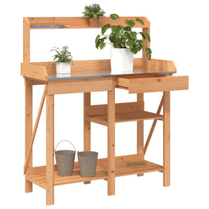 Potting Bench With Shelves Solid Wood Fir