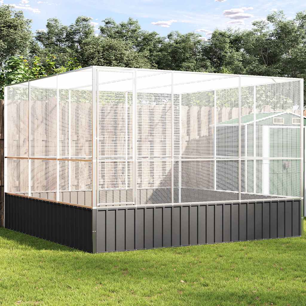 Galvanised Steel Walk-In Aviary with Extension - 10.4m Wide - Extra-La