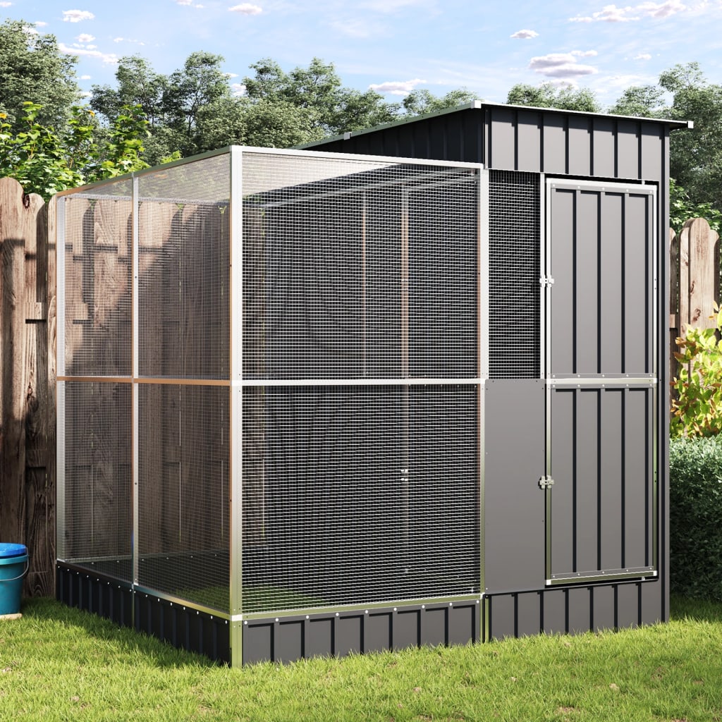 Walk-In Bird Aviary & Small Animal Enclosure – Galvanised Steel (2.1m