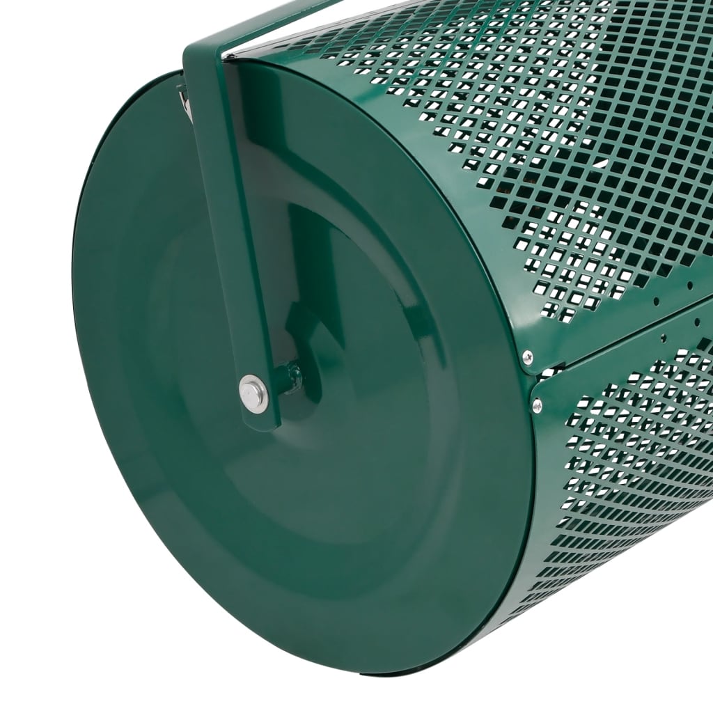 75L Steel Compost Spreader | Mesh Roller Top Dresser | Lawn Fertiliser