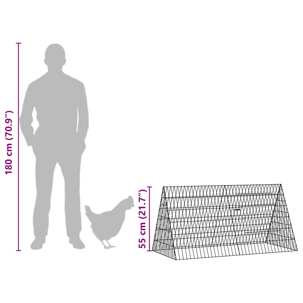 Triangular Chicken Cage Run | Galvanised Steel | Multiple Size Options
