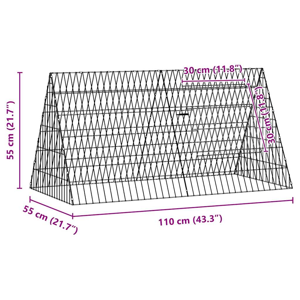 Triangular Chicken Cage Run | Galvanised Steel | Multiple Size Options