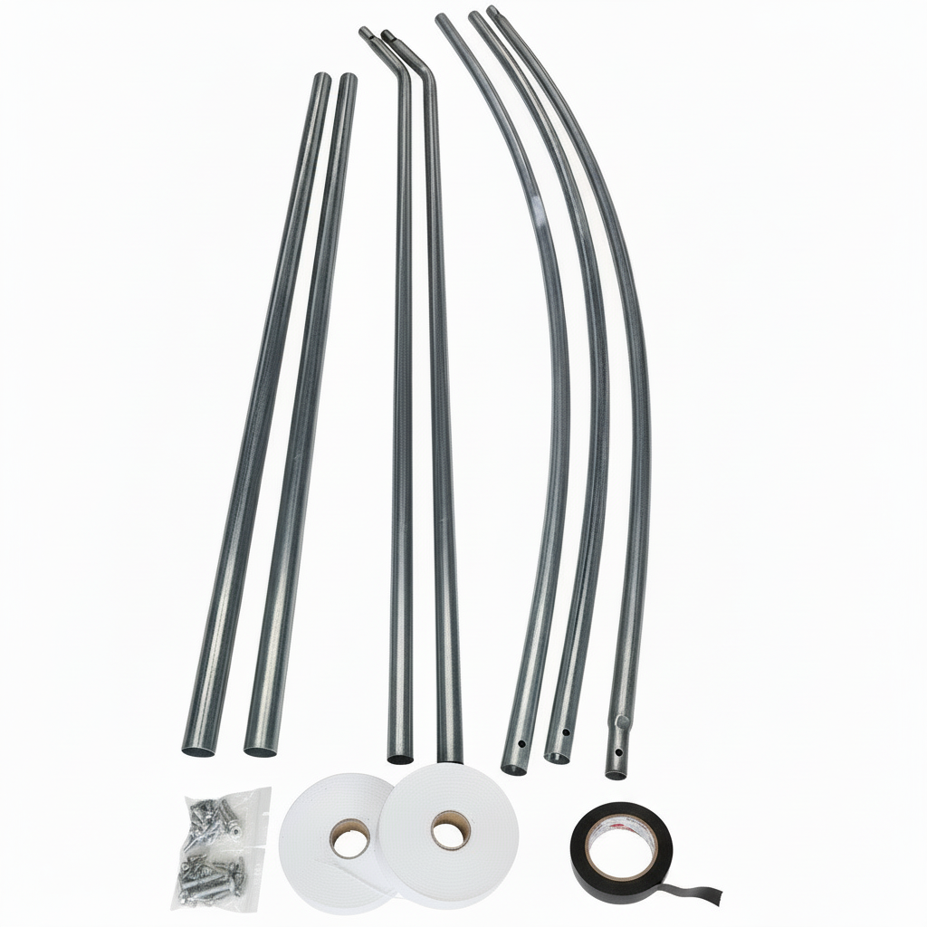 Durable 5m arch kit made from high-quality galvanised steel pipes, designed for strength and corrosion resistance. Ideal for garden, shade, or event structures. Easy to assemble, long-lasting, and suitable for outdoor use.
