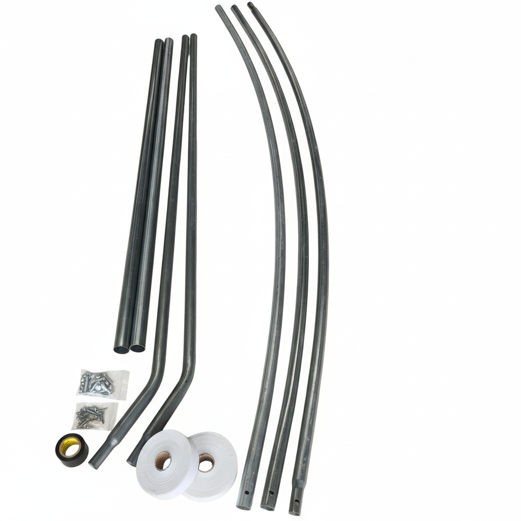 Durable 6m arch kit made from high-quality galvanised steel pipes, designed for strength and corrosion resistance. Ideal for garden, shade, or event structures. Easy to assemble, long-lasting, and suitable for outdoor use.