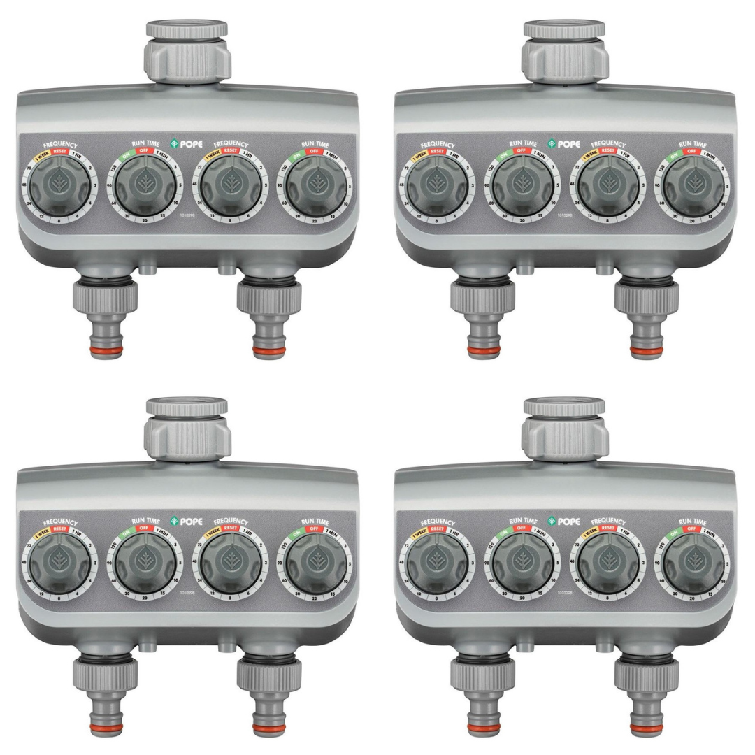 4 x Pope Simple Set Dual Outlet Tap Timer – Professional Two-Zone Auto