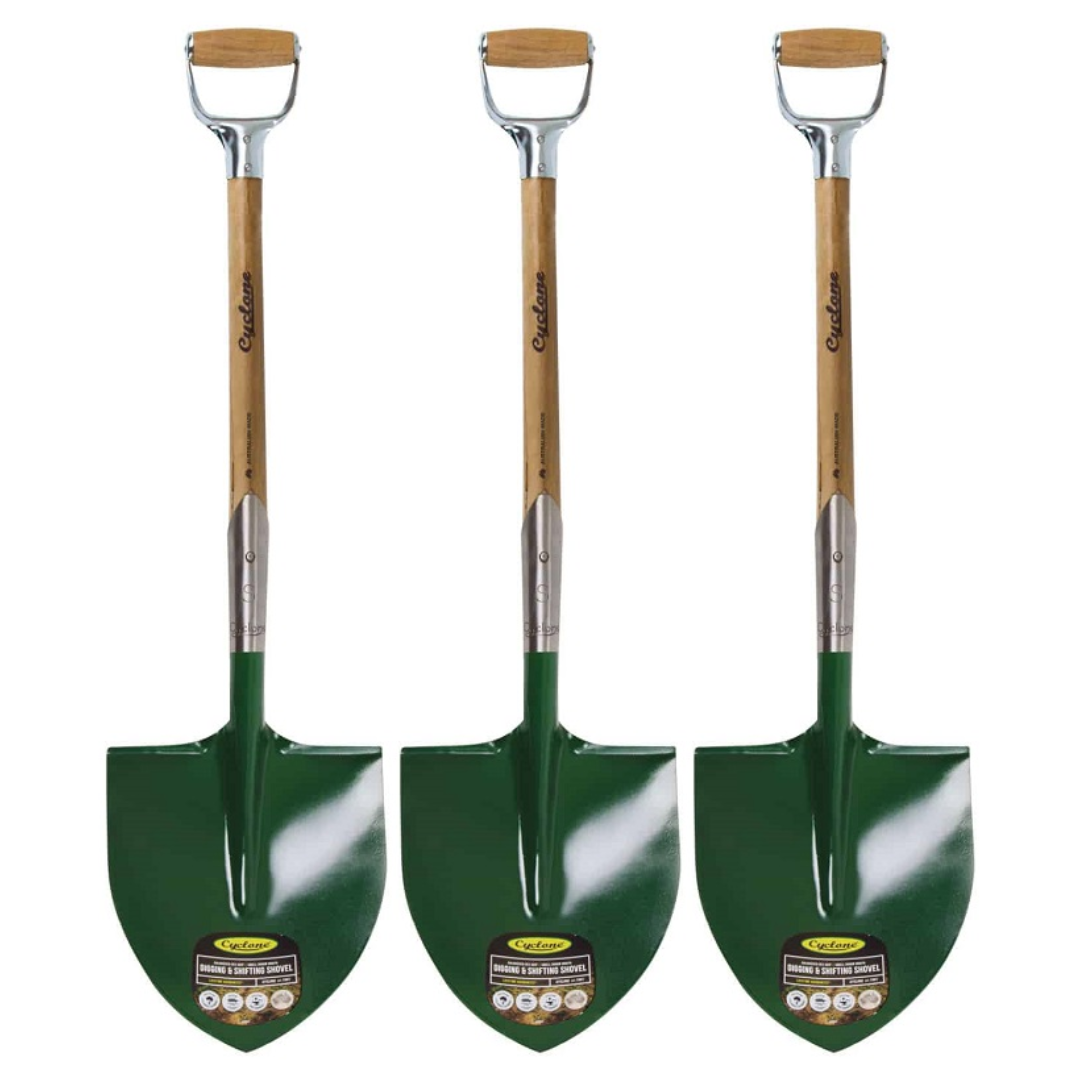 3 x Cyclone - Small Digging & Shifting Shovel – Galvanised Dee Grip Au
