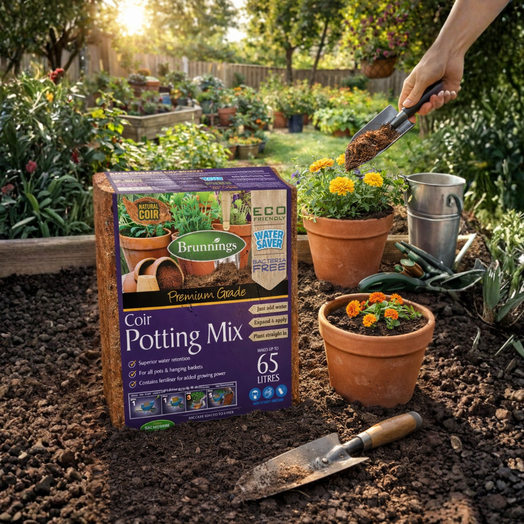 Brunnings Coir Potting Mix 65L - Professional High-Yield Sustainable S