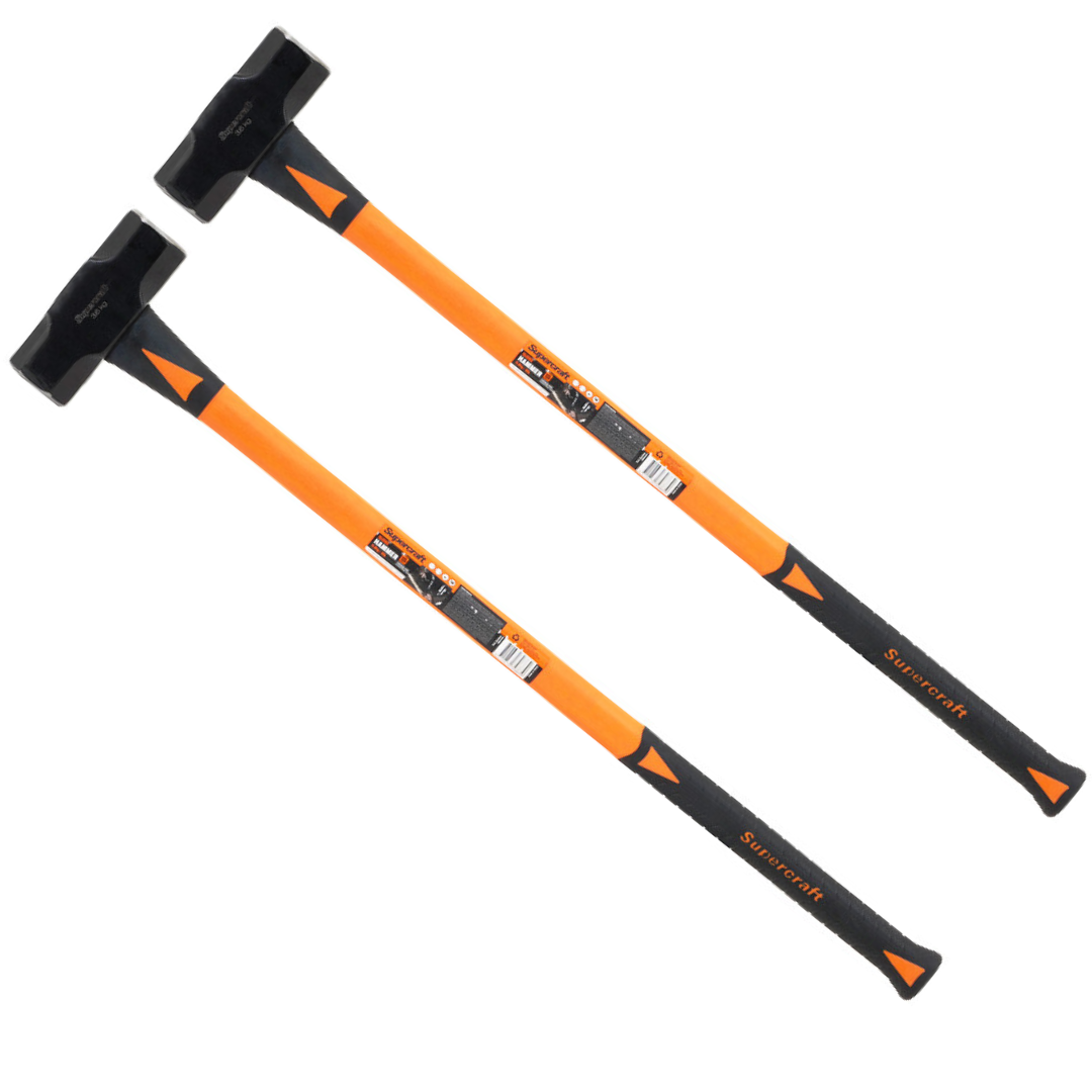 2 x Supercraft 3.6kg (8lb) Fibreglass Sledge Hammer – Industrial-Grade