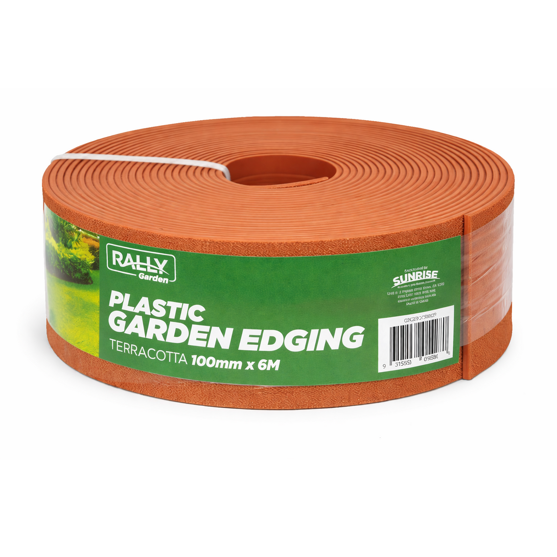 Plastic Garden Edging - 100mm x 6m - Flexible Polyethylene Lawn Barrie