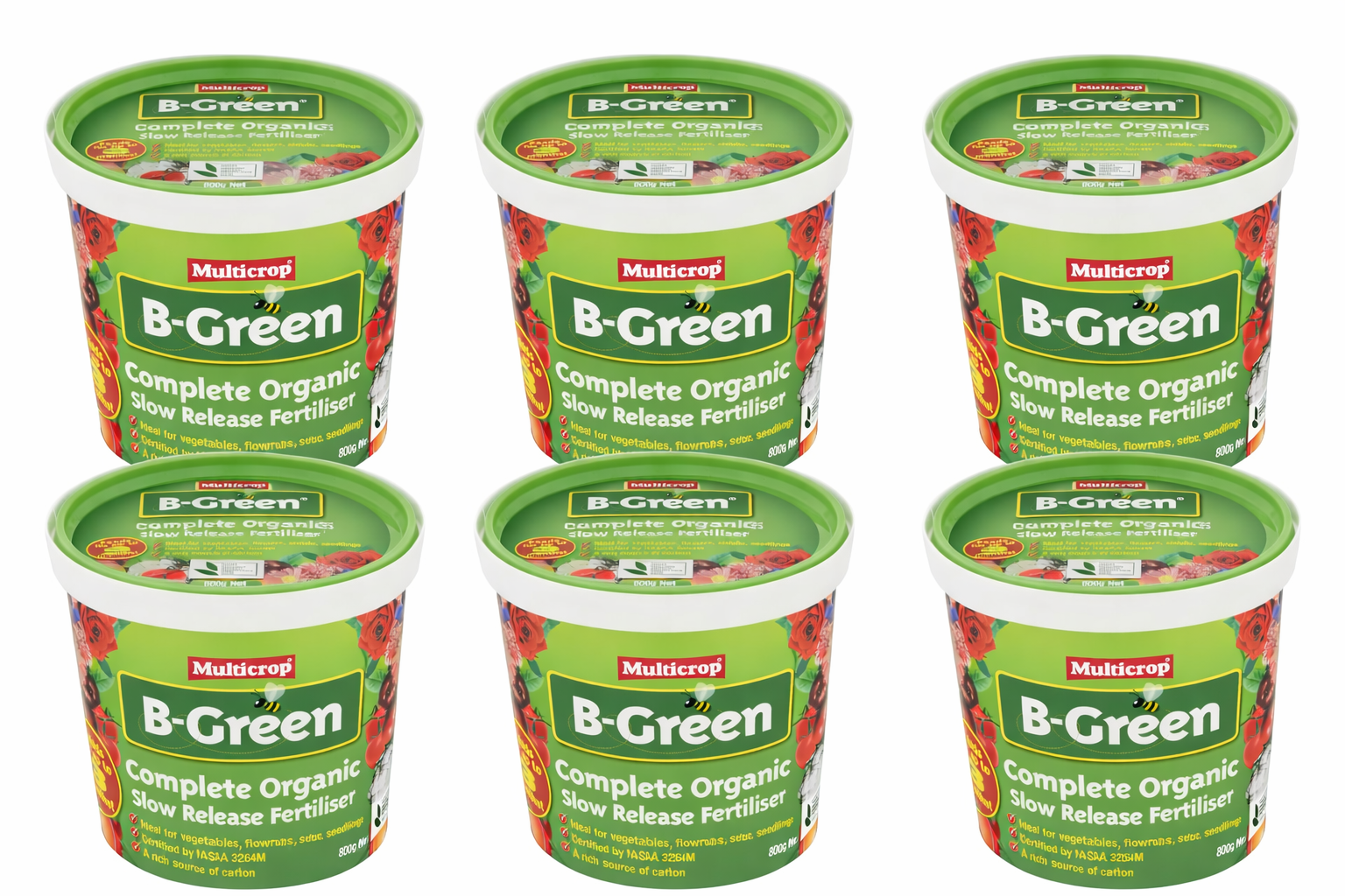 6x Multicrop B-Green Organic Slow Release 600g – Balanced Pelleted Pla