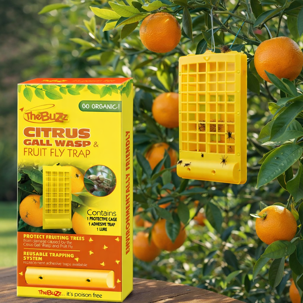 12 x The Buzz Citrus Gall Wasp & Fruit Fly Trap | Dual-Action Orchard