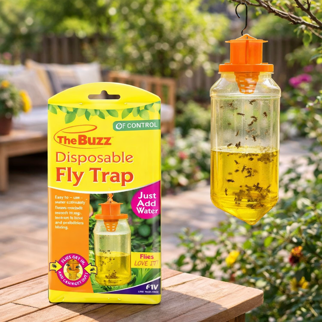 3 x The Buzz Disposable Fly Trap | High-Capacity Outdoor Fly Control