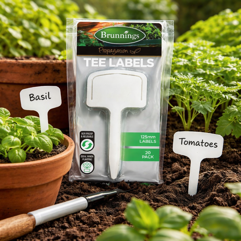 12 x Gardman Tee Labels 125mm (20-Pack) - Professional Garden Identifi