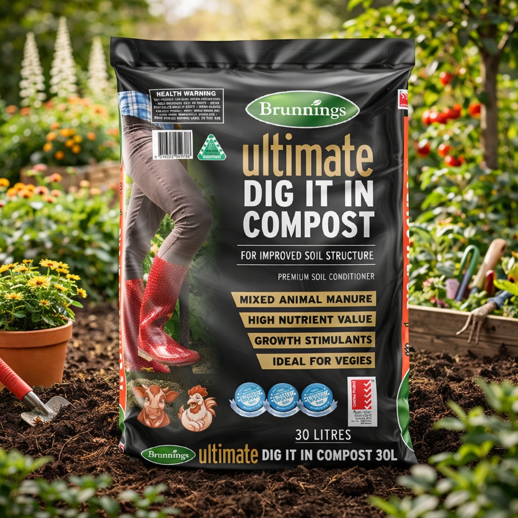 Brunnings Ultimate Dig It In Compost 30L - Professional Soil Health Re