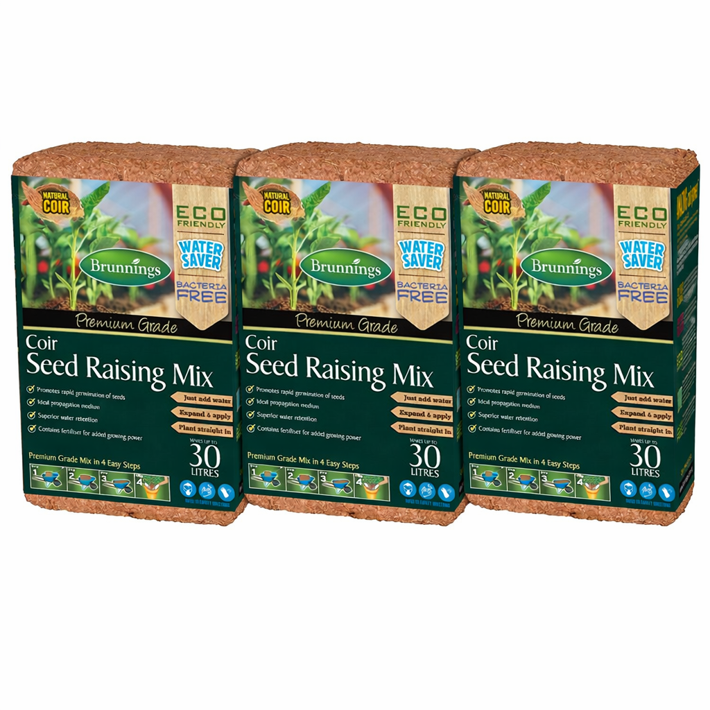 brunnings potting mix 3x Brunnings Coir Seed Raising Mix 30L