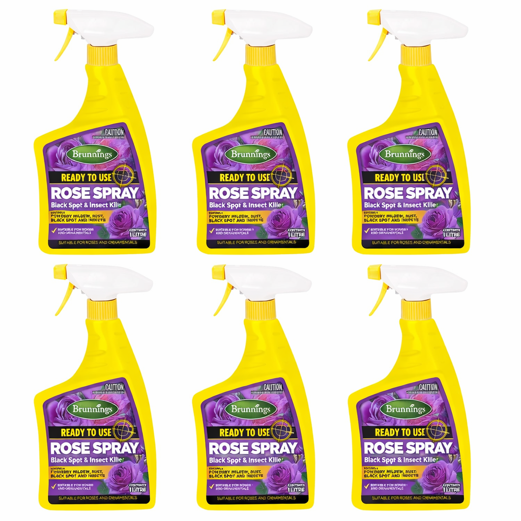 6x Brunnings Rose Spray RTU 1L - Professional Multi-Action Defense Sys