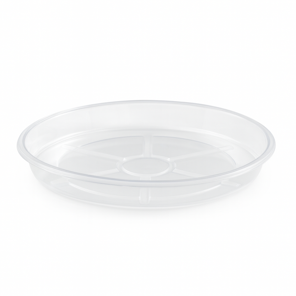 Clear Plastic Saucert– 140mm Diameter – UV Protected Indoor &  Outdoor Use