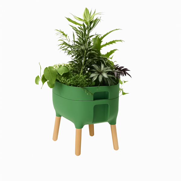 Urbalive Low Planter - Elevated 480mm Design - Modern Self-Watering Planter for Interiors