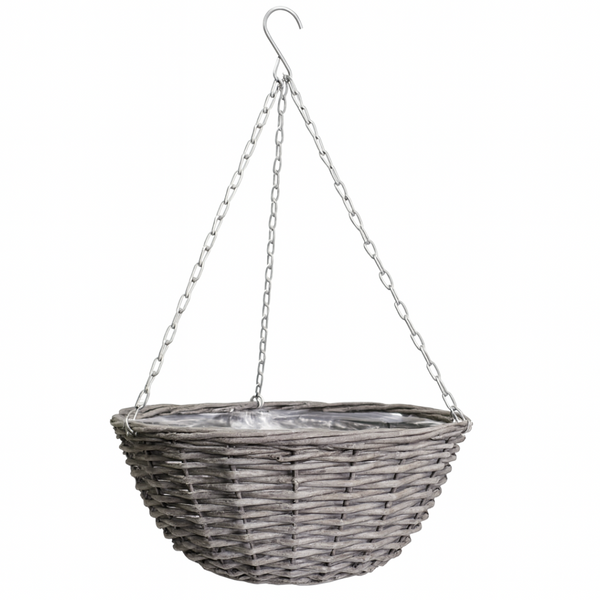 Willow Hanging Basket – Natural Woven Willow 350mm – Rustic Planter for Outdoor Blooms