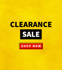 Clearance sale text on a yellow background with 'Shop Now' button.