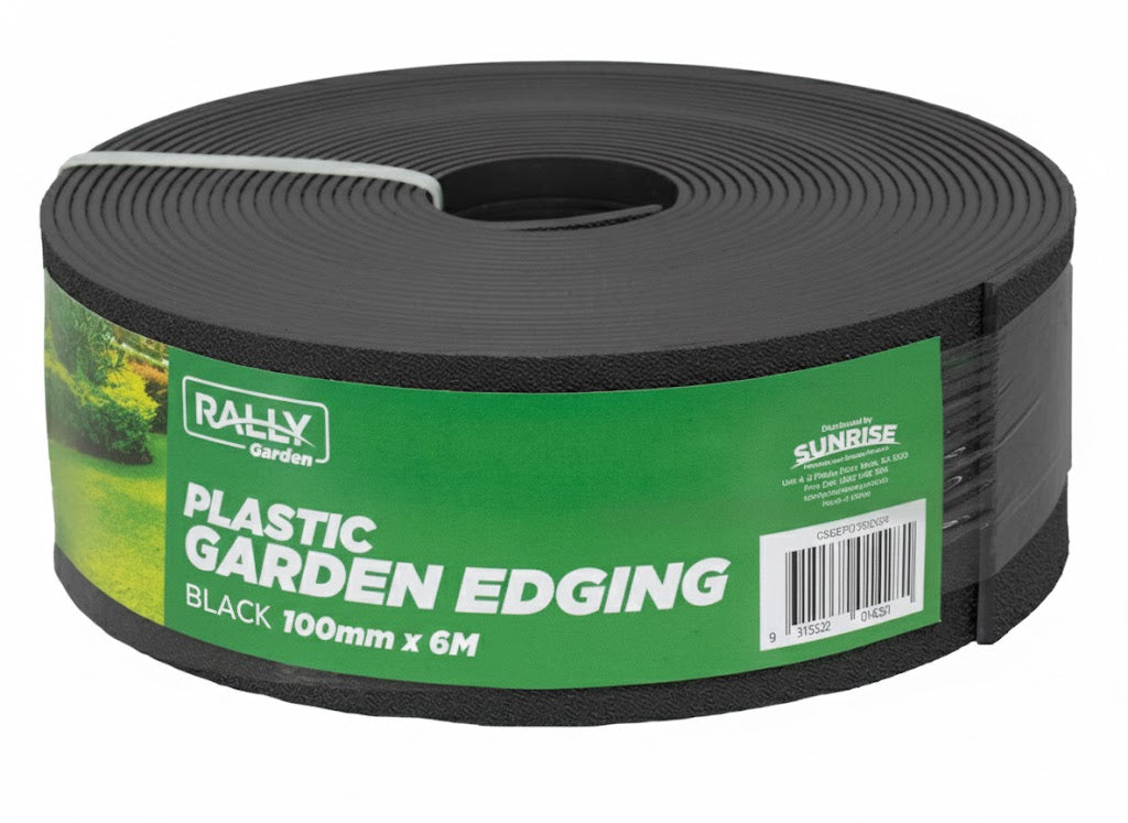 Plastic Garden Edging - 100mm x 6m - Flexible Polyethylene Lawn Barrie