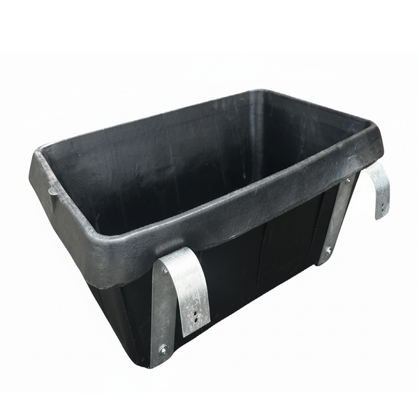 Extra Large Mounted Rubber Feed Bucket - 30 Litre Capacity, Steel Claws - Stable, High-Capacity Feeding Solution for Livestock and Animals