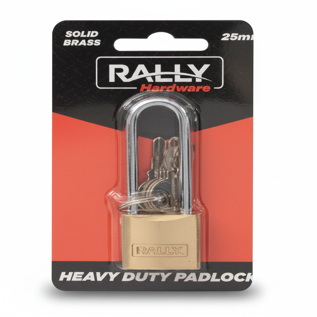 Solid Lock Security Padlock - 25mm Long - Solid Brass Body with Extended Stainles