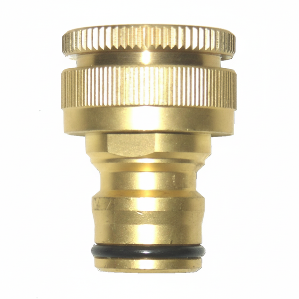 Ryset Maxi Flow Brass Tap Adaptor - 19mm & 25mm (3/4" & 1") Dual Fit - Heavy Duty Tap Connector for High Volume Hoses