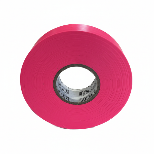 Non-adhesive Pvc Flagging Tape - Pink, 25mm X 75m Roll - High Visibility Barrier Tape For Surveying And Marking
