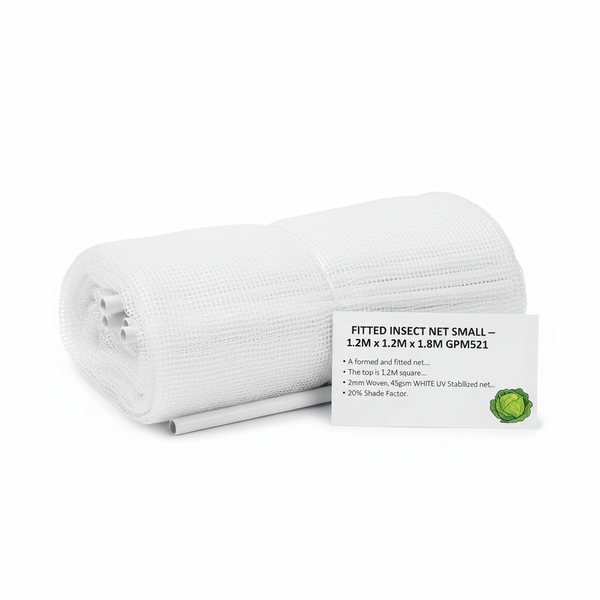 Fitted Insect Net – Small (1.2m x 1.2m x 1.8m) – Ready-Made Garden Bed &amp; Plant Protection Cover