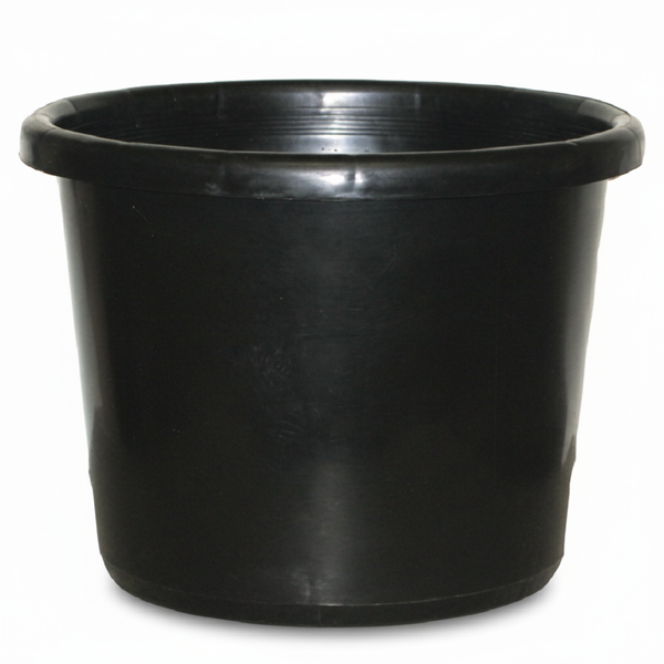 18 Litre Black Plastic Shrub Tub - 330mm Diameter, No Handles, No Drainage Holes - Heavy Duty Container for Potting, Storage, and Transport