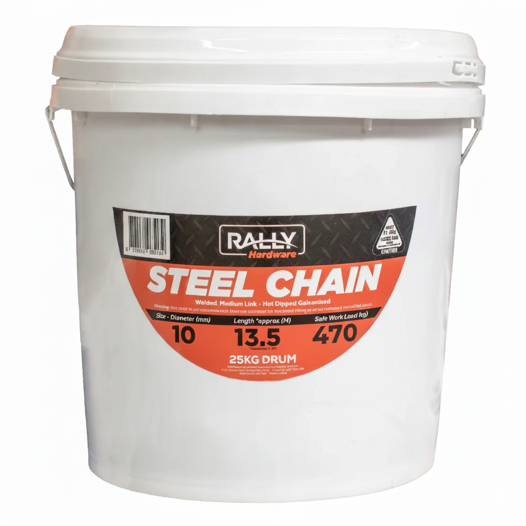 Steel Chain - 10mm x 25kg (Approx 13.5m) - Galvanised General Purpose