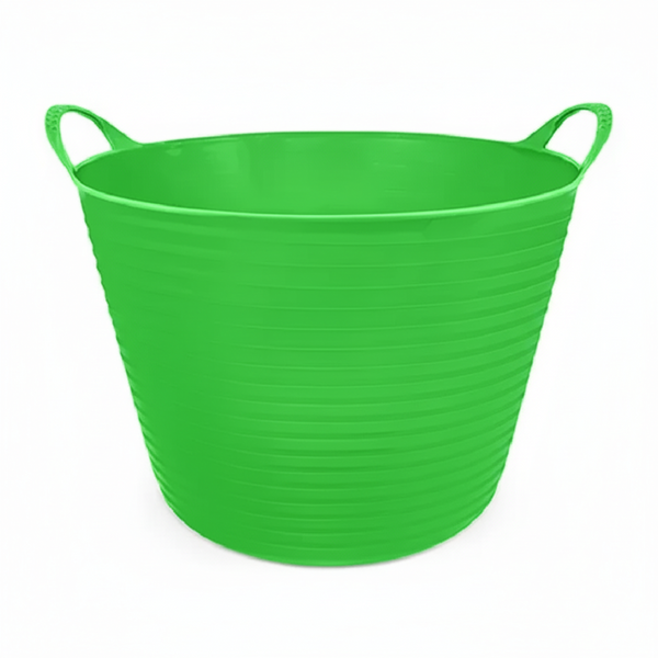 26 Litre Flexible Plastic Bucket (Flexi Tub) - Lightweight, Dual Moulded Handles - Versatile Tub for Harvesting, Gardening, Stock Feed, and Mixing