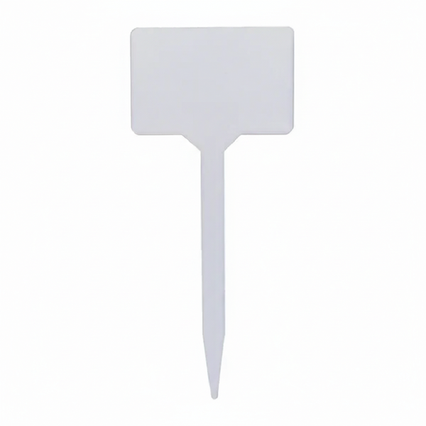 Mini Plastic Bed Marker Stakes - 57x38mm Plate, 95mm Spike, 10 Pack - Discreet Label for Herbs, Seedlings, and Small Potted Plants