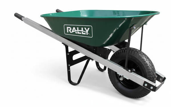 Home Gardener Wheelbarrow - 75 Litre Green Metal Tray - Durable All-Rounder with Pneumatic Wheel