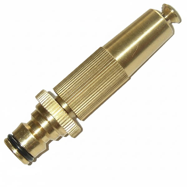Ryset Adjustable Brass Spray Nozzle - 12mm (1/2”) Solid Brass - Twist Nozzle for Jet and Fan Spray