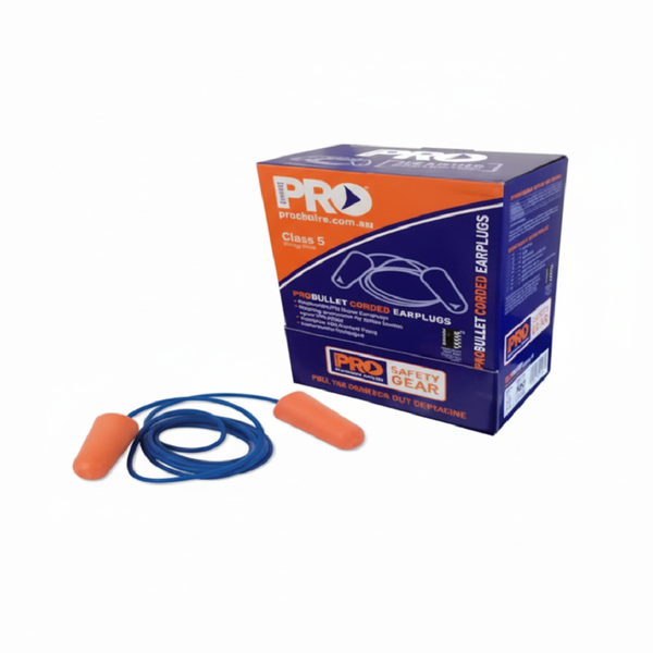 Corded Foam Ear Plugs - Class 5 (26 dB) Reduction, Individually Sealed - Bulk Hearing Protection for Industrial and Workplace Safety